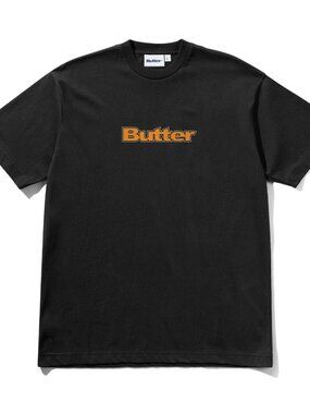 BUTTER GOODS Men's Outline Logo Tee Size L In Black